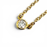 成色極佳 △ TIFFANY&Co. Tiffany By the Yard 1P 鑽石項鍊 750 黃金 直徑約 3.32 毫米 約 0.05 克拉 黃金重量 1.82 克 女士