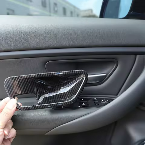 Accessories BMW F32 Carbon Fiber ABS Plasti Interior Door Handle Bowl Cover Trim For BMW 3 4 Series 
