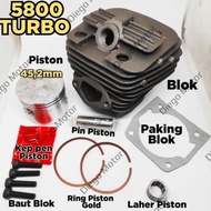 TURBO 5800 CYLINDER BLOCK BLOK BORING MESIN CHAIN SAW SENSO SINSO MINI 58 CC TANIKA