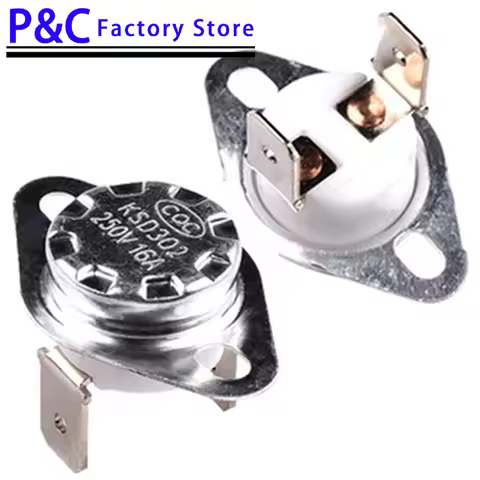 5PCS KSD302 16A 250V 40-300 Degree Ceramic KSD301 Normal Closed Open Temperature Switch Thermostat 9