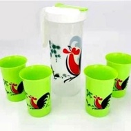 Teko Beranak Ayam Jago - Teko Set Cangkir 5 In 1 - Peralatan Minum