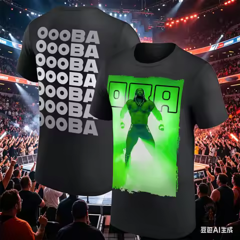 2026 Mens T-Shirt Oba Femi Photo Entrance Wrestling Summer Loose Causal Wrestling Style Streetwear P