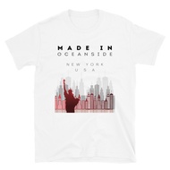 Place Of Birth Hometown Oceanside Ny State Skyline T-Shirt