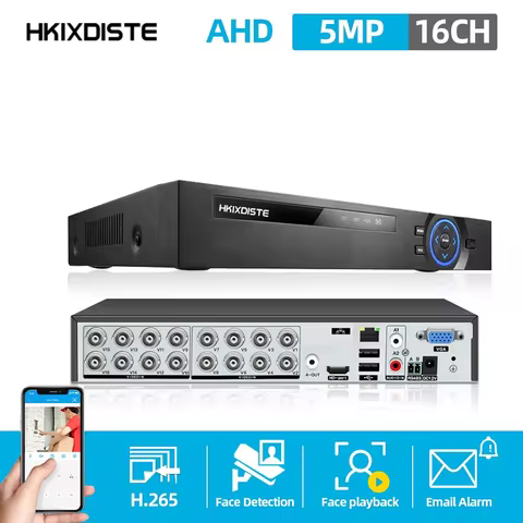 16 Channel AHD DVR 5MP 16CH AHD/CVI/TVI DVR 2592*1944 5MP CCTV Video Recorder Hybrid DVR NVR HVR 6 I