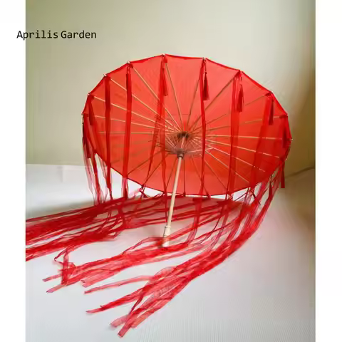 82cm Cosplay Red Umbrella Tassel Umbrella Umbrella Ancient Han Costume Ancient Costume Photography U