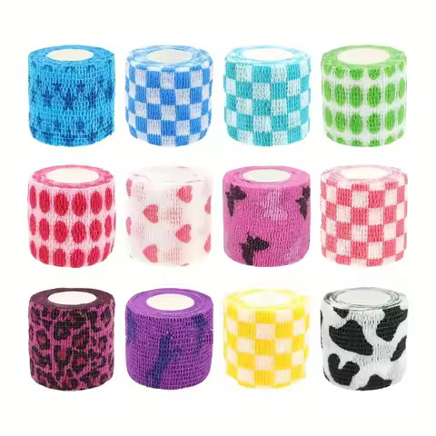 Tattoo Machine Bandage Wrap Set Soft Breathable Non-Woven Elastic Cohesive Bandage for Secure Grip T