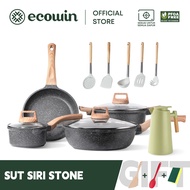 Ecowin Nonstick Cookware Set Gabungan Keluarga Periuk Non Stick Kuali Tidak Melekat Pfoa&Ptfe Free