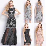 gown dress women enchanted dress Short Retro Sequined Fringe Dress - French Style