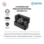 BOYA AI-Powered Mini Wireless microphone( 2TX+1RX+1CC+2 Lavalier Mic) BOYAMIC 2-01