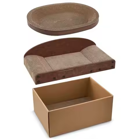 Cat Scratcher Set, 3 Pcs Cardboard Cat Scratchers for Indoor Cats Durable Corrugated Cardboard Scrat