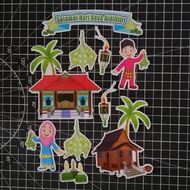 [CUSTOM NAME] Happy Birthday Cake Topper Hari Raya Aidilfitri Decoration Set Party Accessories Banne