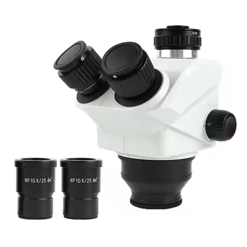 7x-50x Trinocular Stereo Head Super Widefield WF10X/25MM Eyepieces Continuous Zoom Magnification Mic