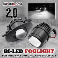 Bi LED Fog Lamps Assembly For Honda Accord/ Civic/ Fit/ Jazz/ City TM0 GM2 GM3/ Crosstour 2 Inch LED