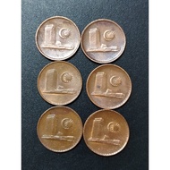 Malaysia 1st Series Parliament 1 Cent 1986 ( x6 )