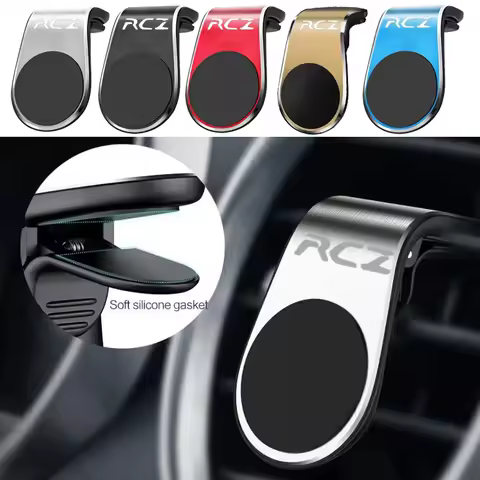 Magnetic Alloy Car Mobile Phone Holder For Peugeot RCZ Emblem Air Vent Smartphone GPS Navigation Sup