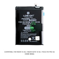 Baterai Log on BN5A Untuk Xiaomi Redmi 10 4G / Note 10 5G / Poco M3 Pro 5G BN-5A Power Boost 5000mAh