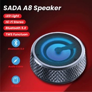 SADA A8 Wireless Bluetooth 360° Stereo Sound Speaker Portable Mini TWS Speakers LED Outdoor Bass
