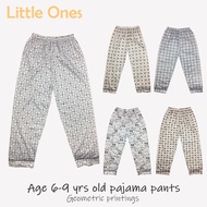 Little Ones Boys 6-9 Yrs Old Pajama Pants Geometric Printed Poly-Cotton Basic Sleepwear for Kids (1pc) #031
