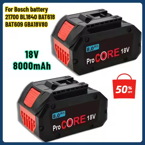 8000mAh Replacement Battery for Bosch ProCORE 18V 21700 BL1840 BAT618 BAT609 GBA18V80 Professional C