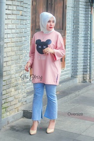ATASAN WANITA OVERSIZE SIX DIARY TERBARU MOTIF DUSTY MICKEY | SIX DIARY