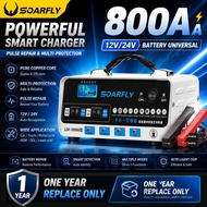 SOARFLY 800A Car battery Charger Bateri Kereta Universal Lorry Car Motor Pulse Repair Charge Pengeca