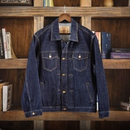 MRA Men's TYPE-2 Original Cow Color Western Denim Jacket 13.8oz Dark Short Wide Cotton Jacket Toolin