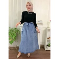 Cargo JEANS Skirt / Cargo Denim Skirt / Cargo Skirt