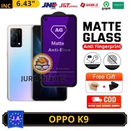 LAYAR Tempered Glass Full Screen Anti Oil Blue Matte Oppo K9 TG Anti Scratch Radiation Oppo K9