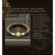 Agarwood Bracelet_Feng Shui Five Elements_6mm /8mm_Mixed Pearl & 4-Leaf Lucky Clover Charm_9Fengshui