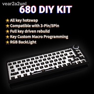 New┋TOM680 TM680 Mechanical Keyboard DIY Kit Hotswap 3 modes bluetooth Wired 2.4G wireless RGB Light