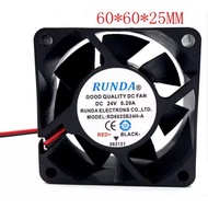 R RUNDA Brand New RD6025B24H-A 24V 0.20 A 60 * 60 * 25mm 6cm Inverter Cooling Fan