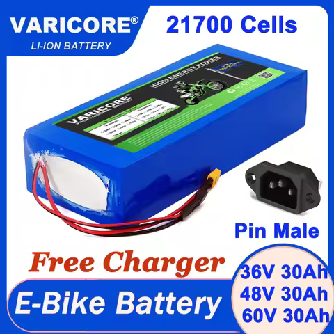 36V 48V 60V 30Ah 21700 Lithium Battery Pack 1000w 1200w 1500w Free Charger 42V 54.6V 67.2V