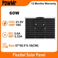 Y-Solar 60W แผงโซลาร์เซลล์ที่ยืดหยุ่น Monocrystalline ซิลิคอนแผงเซลล์แสงอาทิตย์ที่บ้านการแปลงสูง IP6