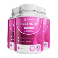 3 Pack of Rosabella Organic Beetroot Capsules (1300mg) for Blood Flow & Heart Health Q1EE