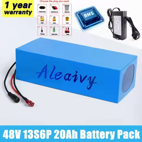 48V 20ah Lithium-ion Battery Pack 18650 13S6P Suitable for 250-1000W Motor with Built-in BMS Recharg