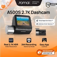 70mai A500s Dash Cam 2.7K Resolution + HDR | Built-in GPS & ADAS | Night Owl Vision | App Control | 
