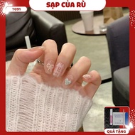 T091 Short fake nails set of 30 nails decorated with cute patterns cute fake nails y2k fake nails fo