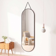 ReadyStock Cermin badan penuh memakai cermin kayu pepejal tidak teratur rumah hiasan dinding gadis bilik tidur yang sepa
