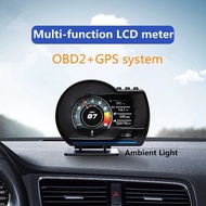 P6 GPS Mobil OBD OBD2 Meter Digital Scanner Alarm Speed Gauge display