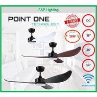 PO Eco Gust 38" / 46" / 54" 3 Blades Wifi Enabled DC Ceiling Fan with LED 01