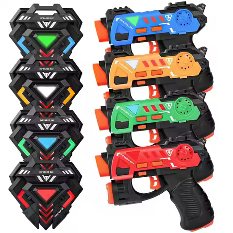 Tag Guns Set of 4, Laser Tag for Boys Age 812 with 4 Infrared Vests amp 4 Laser Guns, Multi Players 