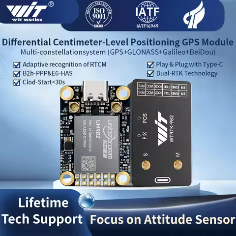 WITMOTION GNSS GPS-RTK Sensor Module UM982 High-precision Centimeter-level Differential UM980 ZED-F9
