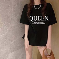 [ส่งเร็ว] KAYKAI เสื้อยืด คอกลม ลายอักษร QUEEN ⚡️ ⚡️ แขนสั้น ผ้านิ่ม เสื้อยืดแฟชั่น สไตล์เกาหลี  #9652