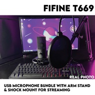 FIFINE T669 Studio Condenser USB Microphone, Computer PC Microphone Kit with Adjustable Scissor Arm 