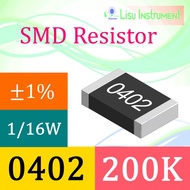 200K 0402 ±1% Thick Film Resistors SMD Chip Resistor 200KΩ
