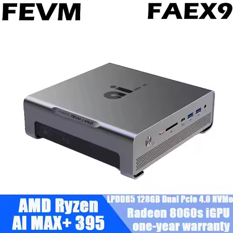 FEVM FAEX9 AMD Ryzen Al MAX+ 395 MINI PC Dual M.2 2280 PCle4.0 7000MB/S SSD WIFI7 BT Oculink*1(64Gbp