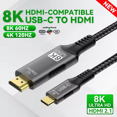 Type C to HDMI-Compatible HDTV Cable 8K@60Hz 4K@120Hz USB C to HDMI Cable for TV Converter MacBook A