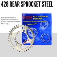 HTM 428 GT128 RR150 ZX150 DINAMIK120 DINAMIK MODENAS KAWASAKI REAR SPOCKET STEEL RK RKM NTN NGK DID 