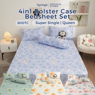 SG Queen/SUPER Single 880TC Premium Quality Cotton Fitted Bedsheet Set Cadar Getah Keliling BBR