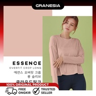 STL Essence Overfit Crop LongSleeve STLLS043|Baju olahraga lari lengan panjang crop oversize wanita